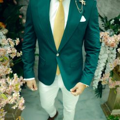 Sacou de barbati Slim Fit Verde SC885 3