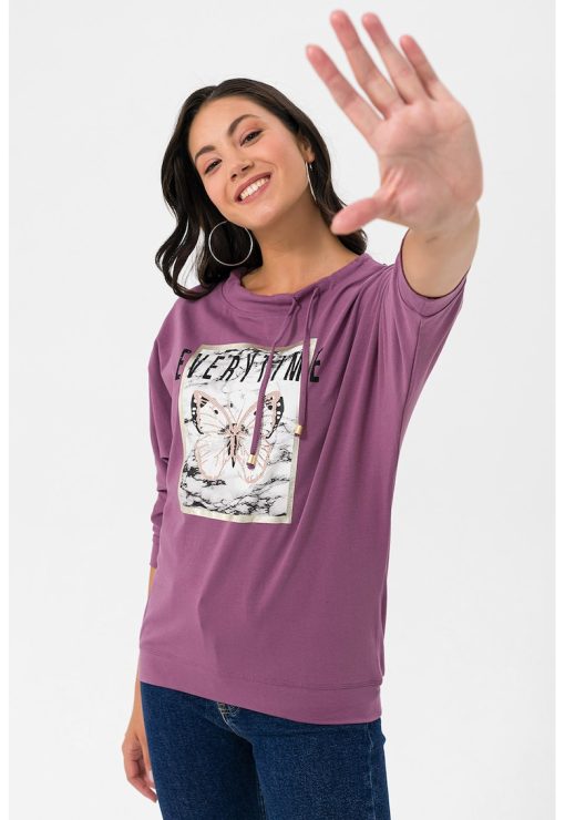 Bluza de bumbac cu imprimeu grafic-FEMEI-IMBRACAMINTE/Bluze
