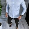Camasa barbati bleu slim fit B1384 W14/ 61-5 E-Camasi barbati