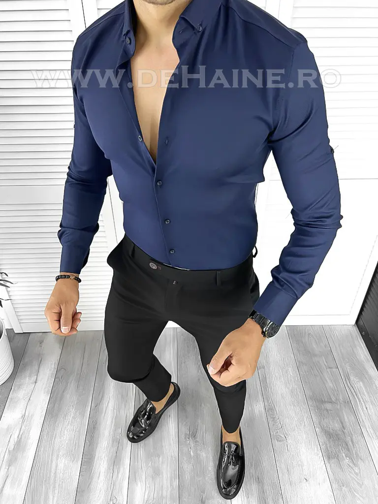 Camasa barbati slim fit bleumarin B8487 W16 / 7-1.3 e 6-1-Camasi barbati