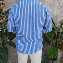 albastra cu dungi albe - CR165-Camasi