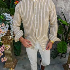 bej cu dungi albe - CR163-Camasi