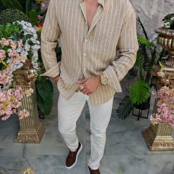 crem cu dungi albe - CR159-Camasi