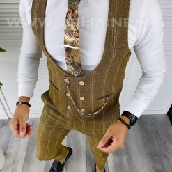 Compleu barbati Vesta + Pantaloni mustar B5517 47-2*-Costume barbati > Compleuri barbati