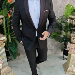 Costum Negru NASMIRE Sacou Pantalon si Papion C4951 3