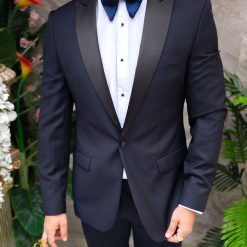 Costum bleumarin NASMIRE Sacou Pantalon si Papion C4925 5