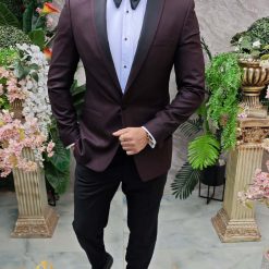 Costum bordeaux NASMIRE Sacou Pantalon si Papion C4913 4