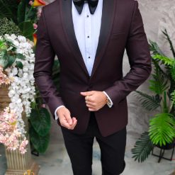 Costum bordeaux NASMIRE Sacou Pantalon si Papion C4913 7