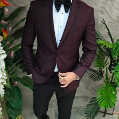 Costum bordeaux NASMIRE Sacou Pantalon si Papion C4914 3