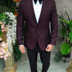 Costum bordeaux NASMIRE Sacou Pantalon si Papion C4914 7