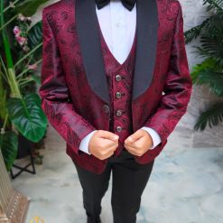 Costum bordeaux ceremonie copii set 4 piese K5272 6 2