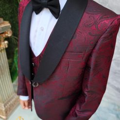Costum bordeaux ceremonie copii set 4 piese K5272 6 4