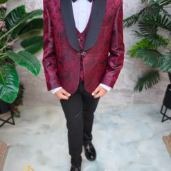 Costum bordeaux ceremonie copii set 4 piese K5272 6 6