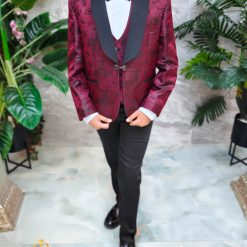 Costum bordeaux ceremonie copii set 4 piese K5272 6 7