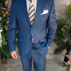 Costum de barbati albastru Regular Fit Sacou si Pantalon C4851 2