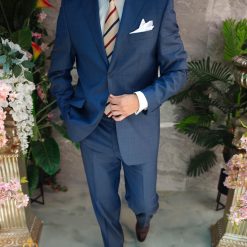Costum de barbati albastru Regular Fit Sacou si Pantalon C4851 4