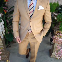 Costum de barbati bej Regular Fit Sacou si Pantalon C4841 3