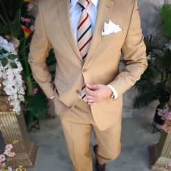Costum de barbati bej Regular Fit Sacou si Pantalon C4841 6