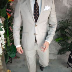 Costum de barbati bej Regular Fit Sacou si Pantalon C4853 2