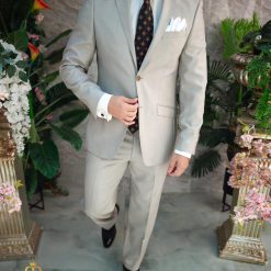 Costum de barbati bej Regular Fit Sacou si Pantalon C4853 3