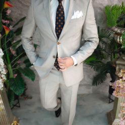 Costum de barbati bej Regular Fit Sacou si Pantalon C4853 5