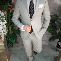 Costum de barbati bej Regular Fit Sacou si Pantalon C4853 8