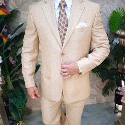 Costum de barbati bej din IN Regular Fit Sacou si Pantalon C4825 3