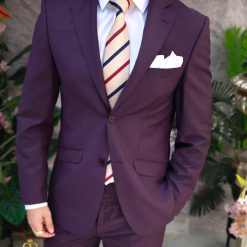 Costum de barbati grena Regular Fit Sacou si Pantalon C4844 2