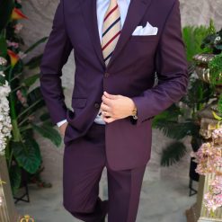 Costum de barbati grena Regular Fit Sacou si Pantalon C4844 4