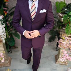 Costum de barbati grena Regular Fit Sacou si Pantalon C4844 5