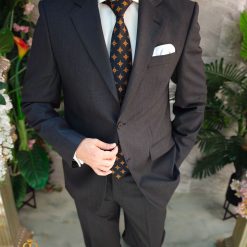 Costum de barbati gri inchis Regular Fit Sacou si Pantalon C4852 2