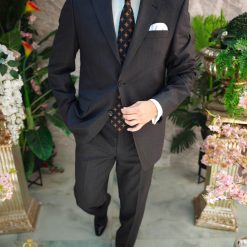 Costum de barbati gri inchis Regular Fit Sacou si Pantalon C4852 3
