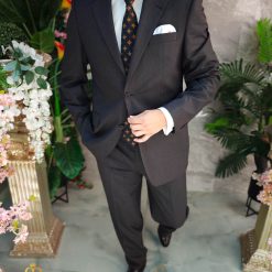 Costum de barbati gri inchis Regular Fit Sacou si Pantalon C4852 5