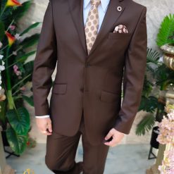 Costum de barbati maro Regular Fit Sacou si Pantalon C4824 3