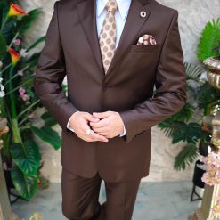 Costum de barbati maro Regular Fit Sacou si Pantalon C4824 4