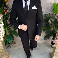 Costum de barbati negru Regular Fit Sacou si Pantalon C4842 5