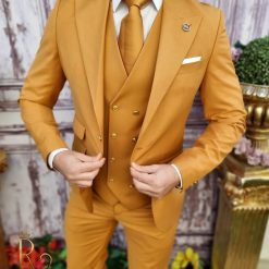 Costum maro cu butoni aurii Sacou Vesta si Pantalon C3417 4