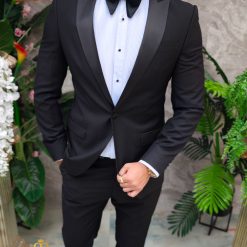 Costum negru NASMIRE Sacou Pantalon si Papion C4921 3