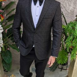 Costum negru NASMIRE Sacou Pantalon si Papion C4931 5