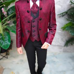 Costum visiniu ceremonie copii set 4 piese K5193 6 2