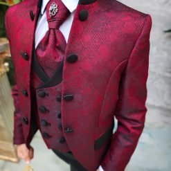 Costum visiniu ceremonie copii set 4 piese K5193 6 3