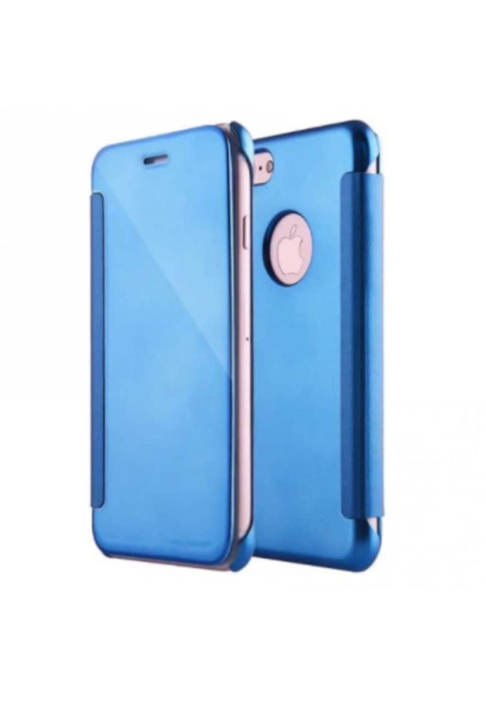 Husa de protectie Mirror PU leather pentru Apple iPhone 8 / iPhone 7 - Dark Blue-FEMEI-