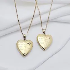 Medalion inima cu poze in interior - I love you to the moon and back - Argint 925 placat cu Aur Galben 18K-Toate >> Argint 925 >> Lantisoare Argint >> Noutati