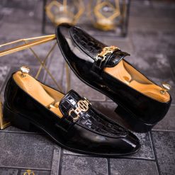 Mocasini barbatesti piele lacuita din piele naturala One Cut P1819 6