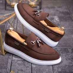 Mocasini de barbati casual maro inchis talpa inalta ultra usoara – AD613 3