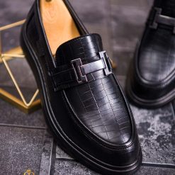 Mocasini de barbati casual negri talpa inalta ultra usoara – AD605 5