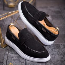 Mocasini de barbati casual negri talpa inalta ultra usoara – AD606 7
