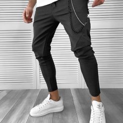 Pantaloni barbati casual gri inchis 10053 P18-3.2-Pantaloni > Pantaloni casual