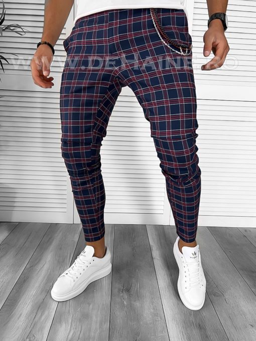 Pantaloni barbati casual regular fit bleumarin B7868 20-5 e~-Pantaloni > Pantaloni casual