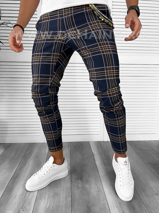 Pantaloni barbati casual regular fit bleumarin B7939 7-5 E~-Pantaloni > Pantaloni casual